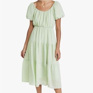 ASTR Smocked Tiered Midi Dress